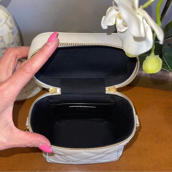 LIKE NEW Saint Laurent 80s Vanity YSL Crossbody Bag in Quilted Grained Leather - Picture 12 of 14